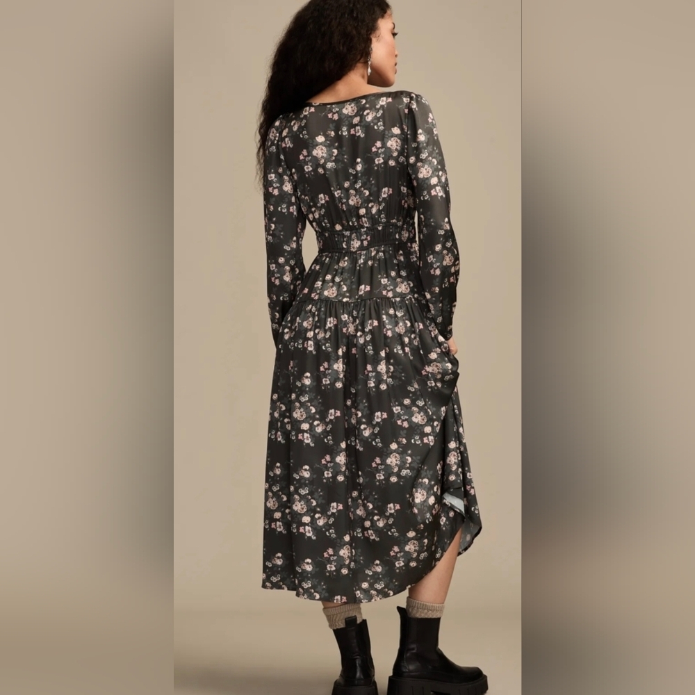 Lucky Brand.Long sleeve floral midi dress - Picture 2 of 11